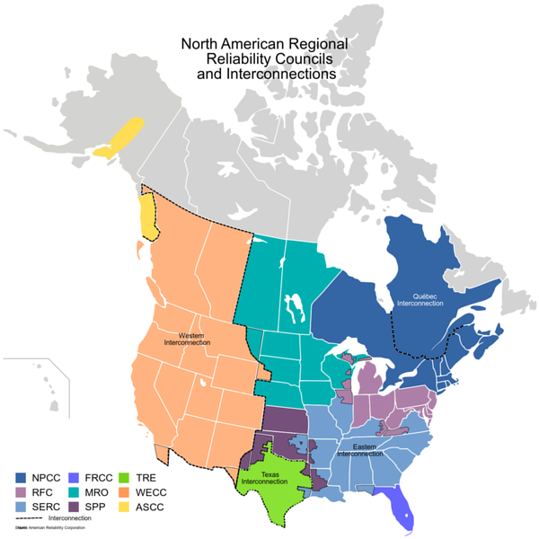 North American (NERC)Power Grid Map